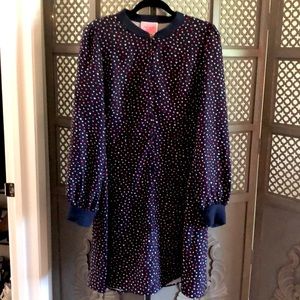 Kate Spade Navy Lip Print Dress - Size 14